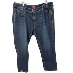 Torrid Vintage Label Medium Wash Whiskering Straight Leg Women's Jeans 24